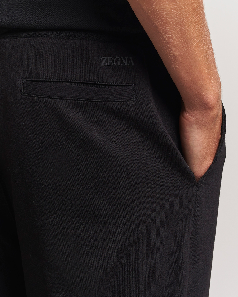 Mies | Housut | Zegna | Cotton Stretch Drawstring Pants Black