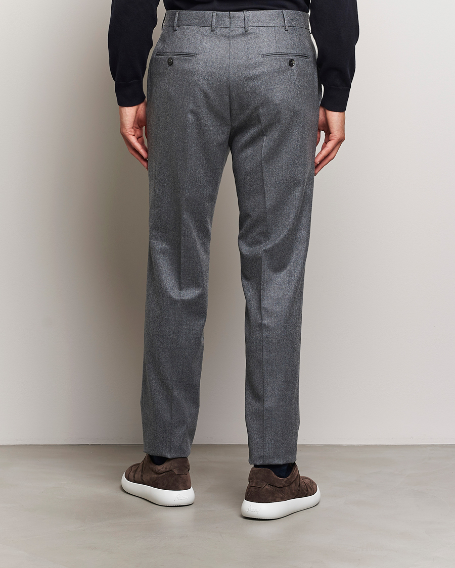 Mies | Housut | Zegna | Carded Flannel Trousers Grey Melange