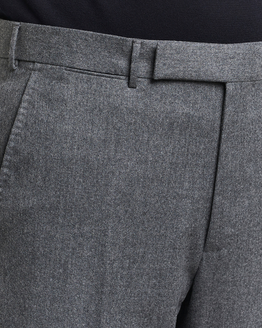 Mies | Housut | Zegna | Carded Flannel Trousers Grey Melange