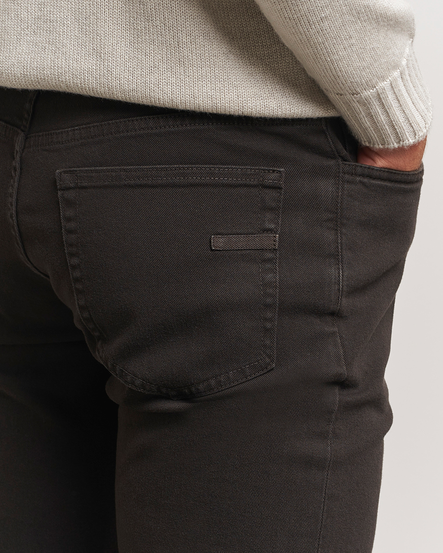 Mies | Housut | Zegna | 5-Pocket Comfort Denim Pants Dark Brown