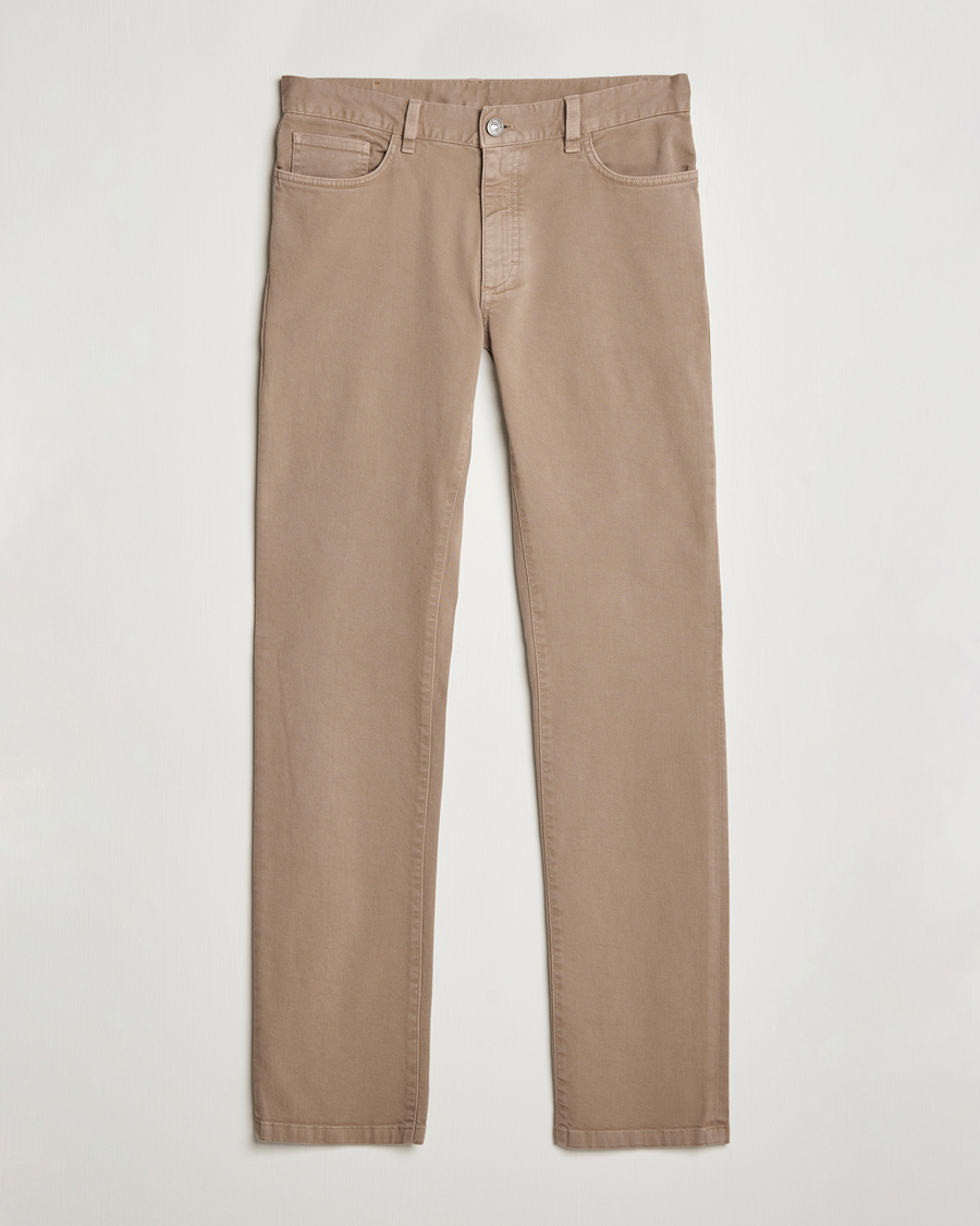 Mies | Housut | Zegna | 5-Pocket Comfort Denim Pants Beige