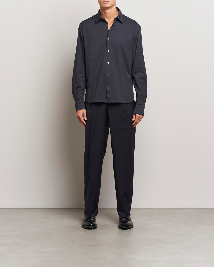 Mies | Kauluspaidat | Zegna | Cotton Jersey Shirt Navy
