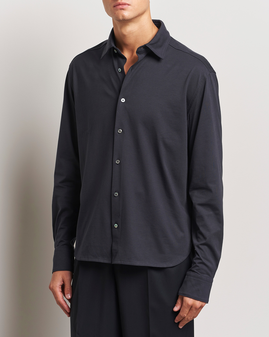 Mies | Kauluspaidat | Zegna | Cotton Jersey Shirt Navy