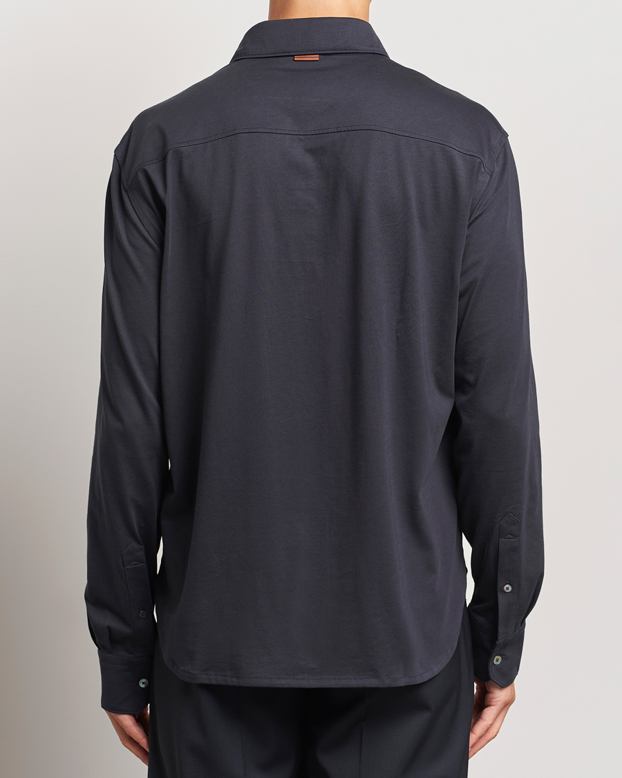Mies | Kauluspaidat | Zegna | Cotton Jersey Shirt Navy