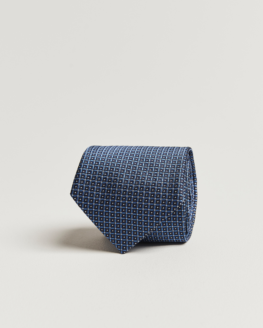 Mies | Zegna Jacquard Silk Tie Dark Blue | Zegna | Jacquard Silk Tie Dark Blue