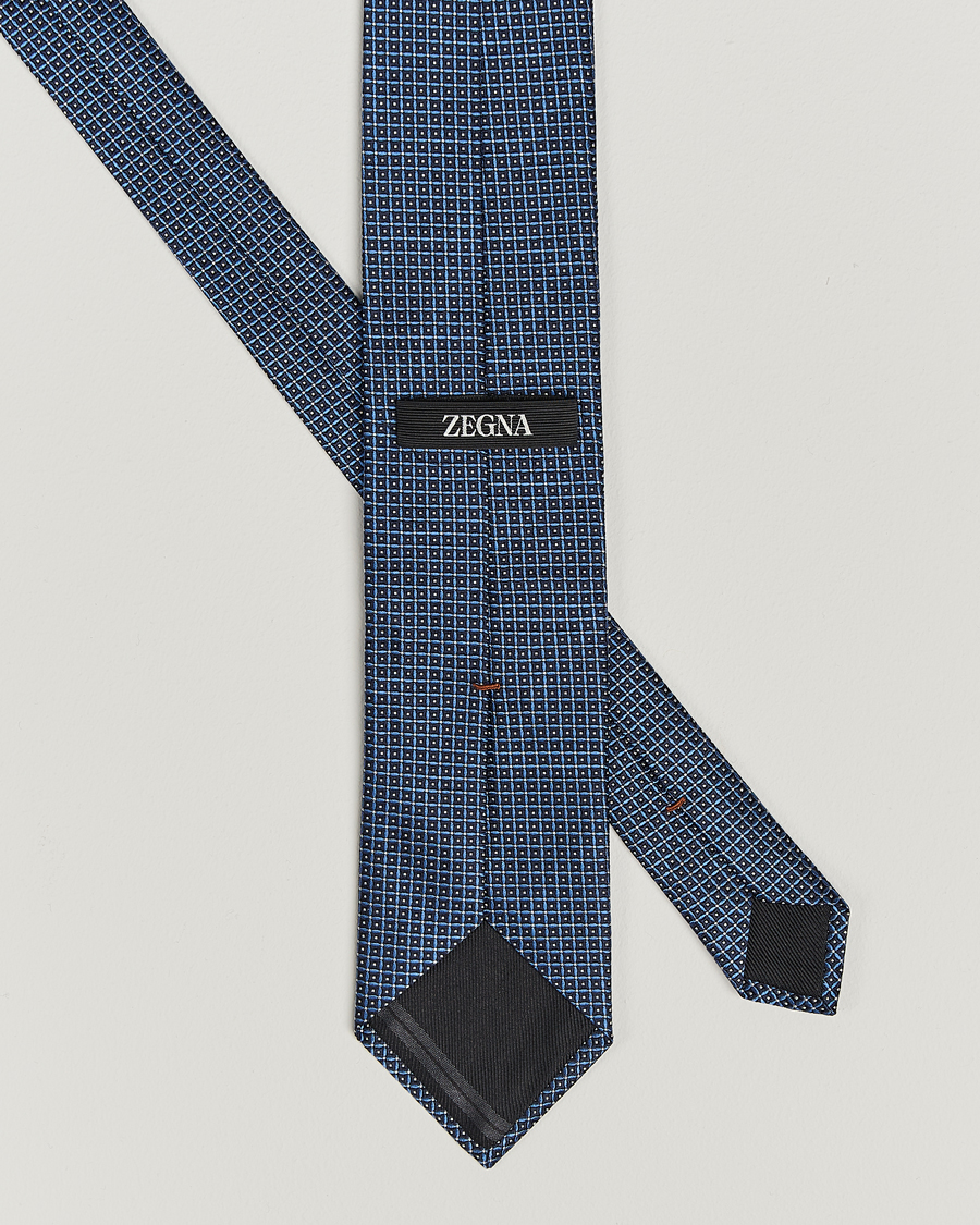 Mies | Zegna Jacquard Silk Tie Dark Blue | Zegna | Jacquard Silk Tie Dark Blue