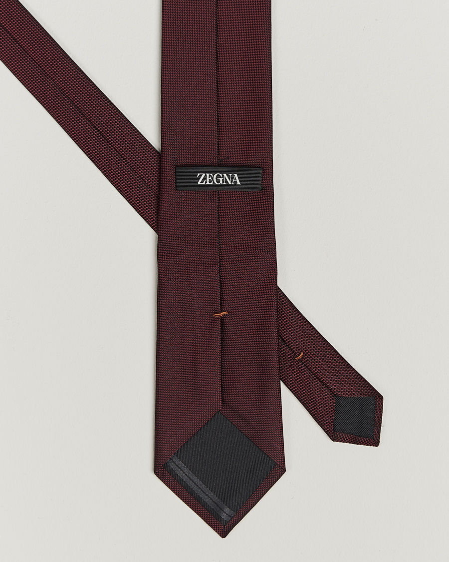 Mies | Zegna Micro Structure Silk Tie Burgundy | Zegna | Micro Structure Silk Tie Burgundy