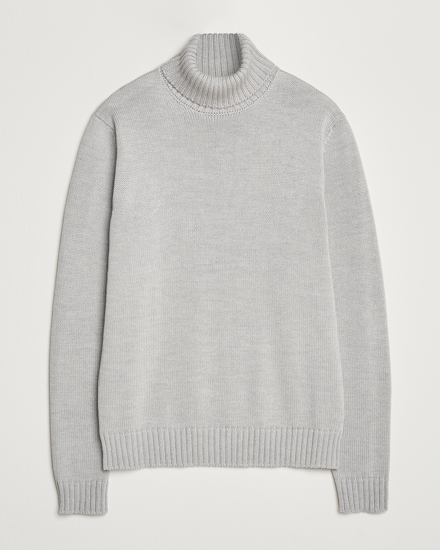 Mies | Puserot | Zanone | Virgin Merino Wool Rollneck Light Grey