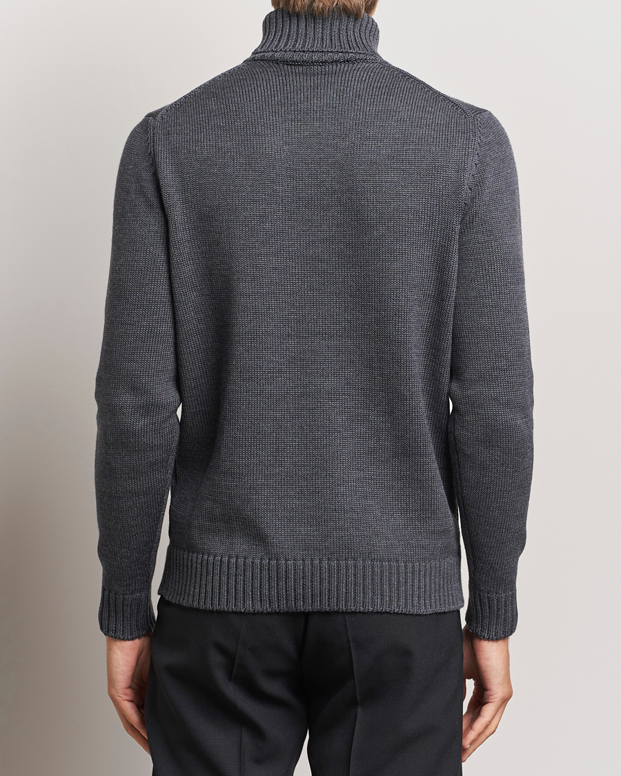Mies | Puserot | Zanone | Virgin Merino Wool Rollneck Grey Melange