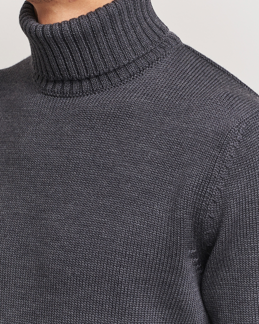 Mies | Puserot | Zanone | Virgin Merino Wool Rollneck Grey Melange
