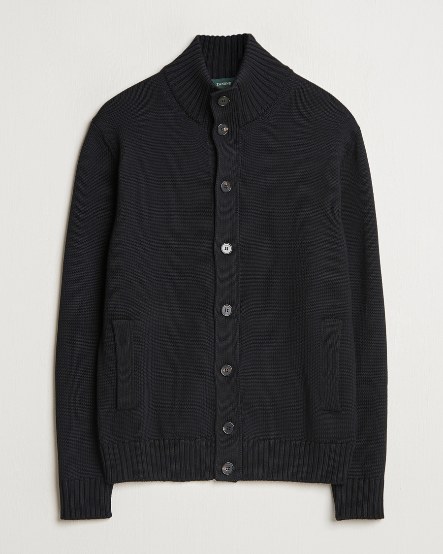 Mies | Puserot | Zanone | Virgin Merino Wool Chioto Cardigan Black