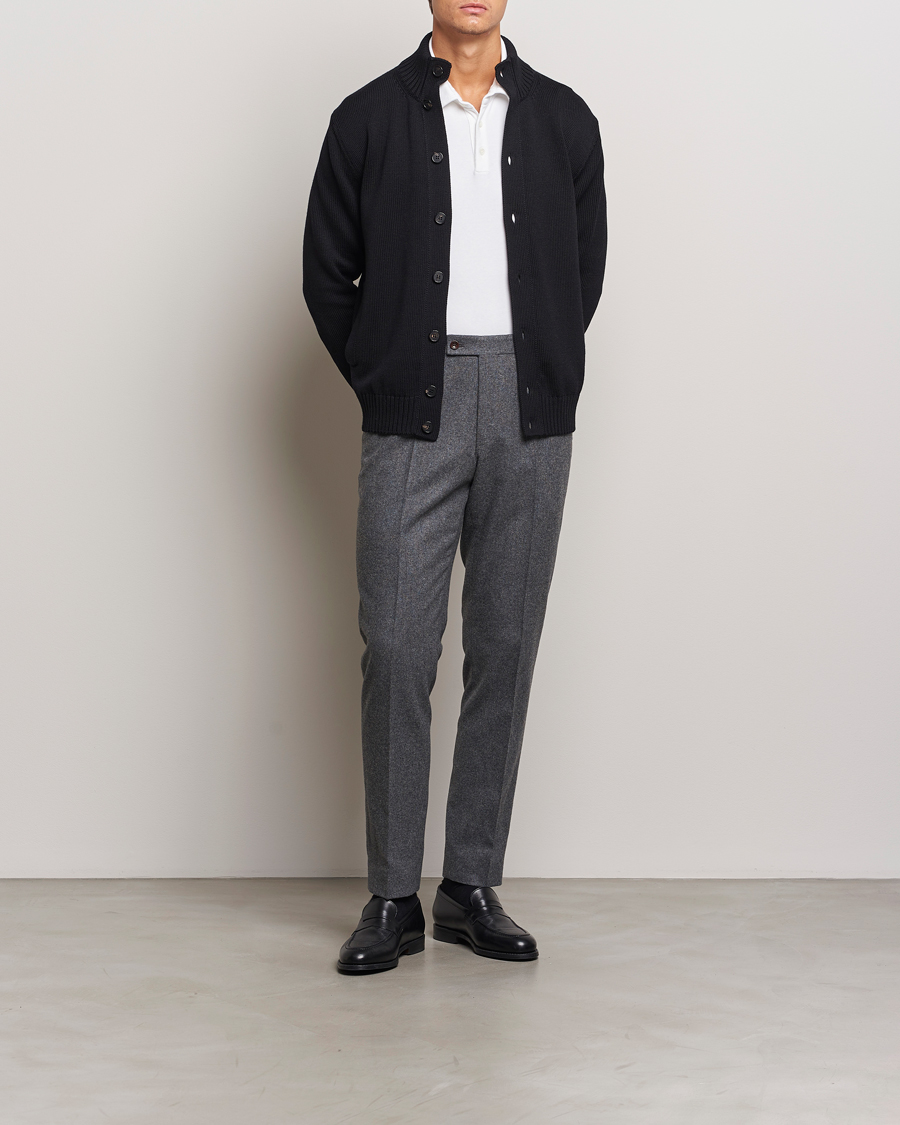 Mies | Puserot | Zanone | Virgin Merino Wool Chioto Cardigan Black