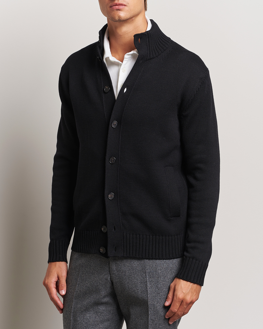 Mies | Puserot | Zanone | Virgin Merino Wool Chioto Cardigan Black