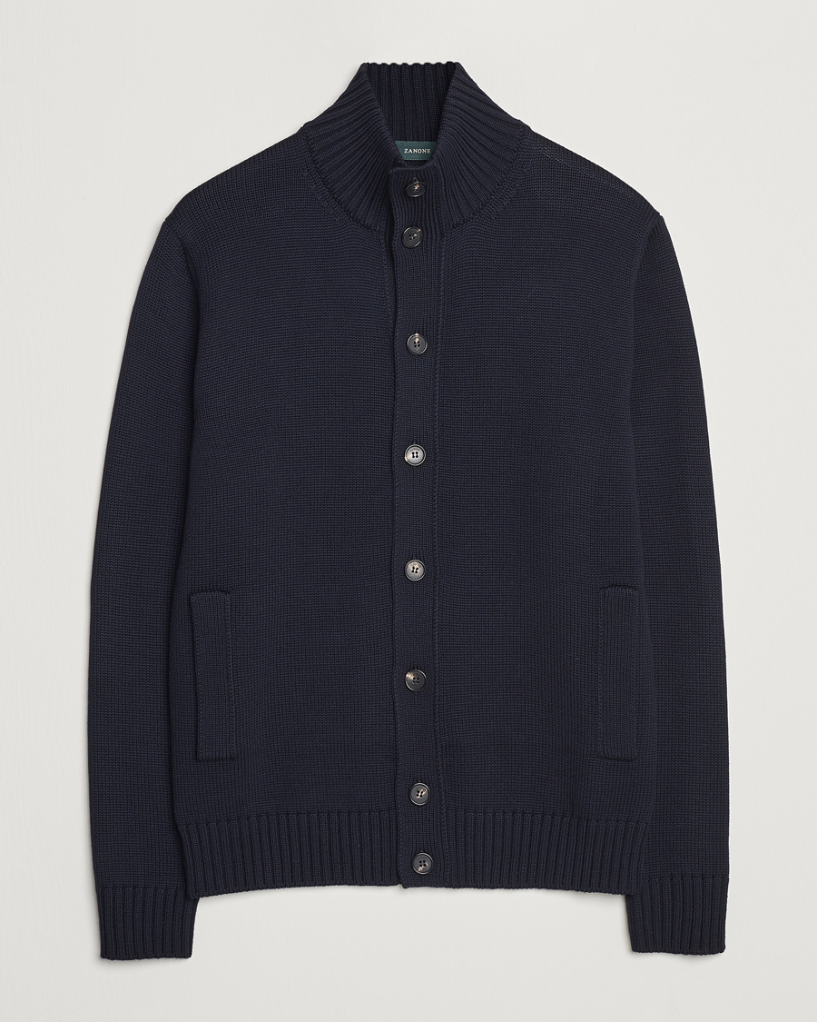 Mies | Puserot | Zanone | Virgin Merino Wool Chioto Cardigan Navy