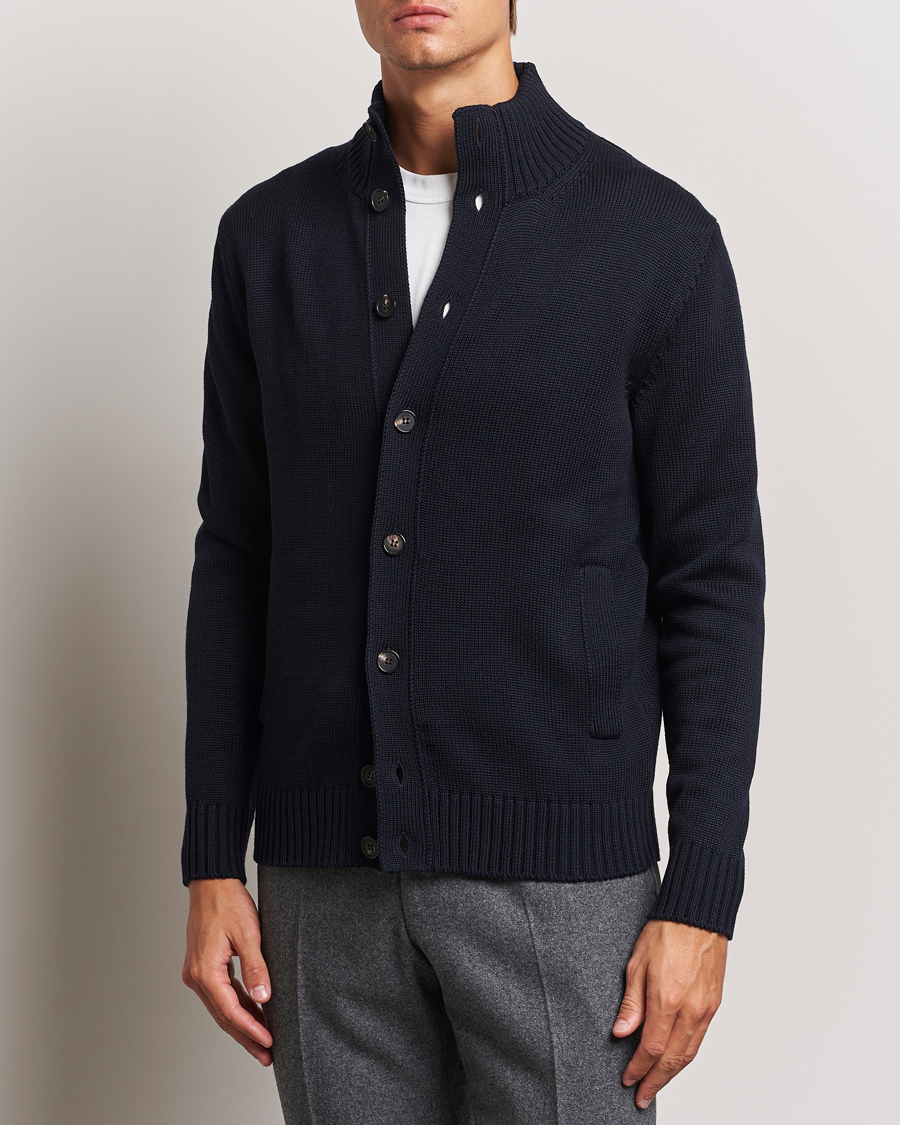 Mies | Puserot | Zanone | Virgin Merino Wool Chioto Cardigan Navy