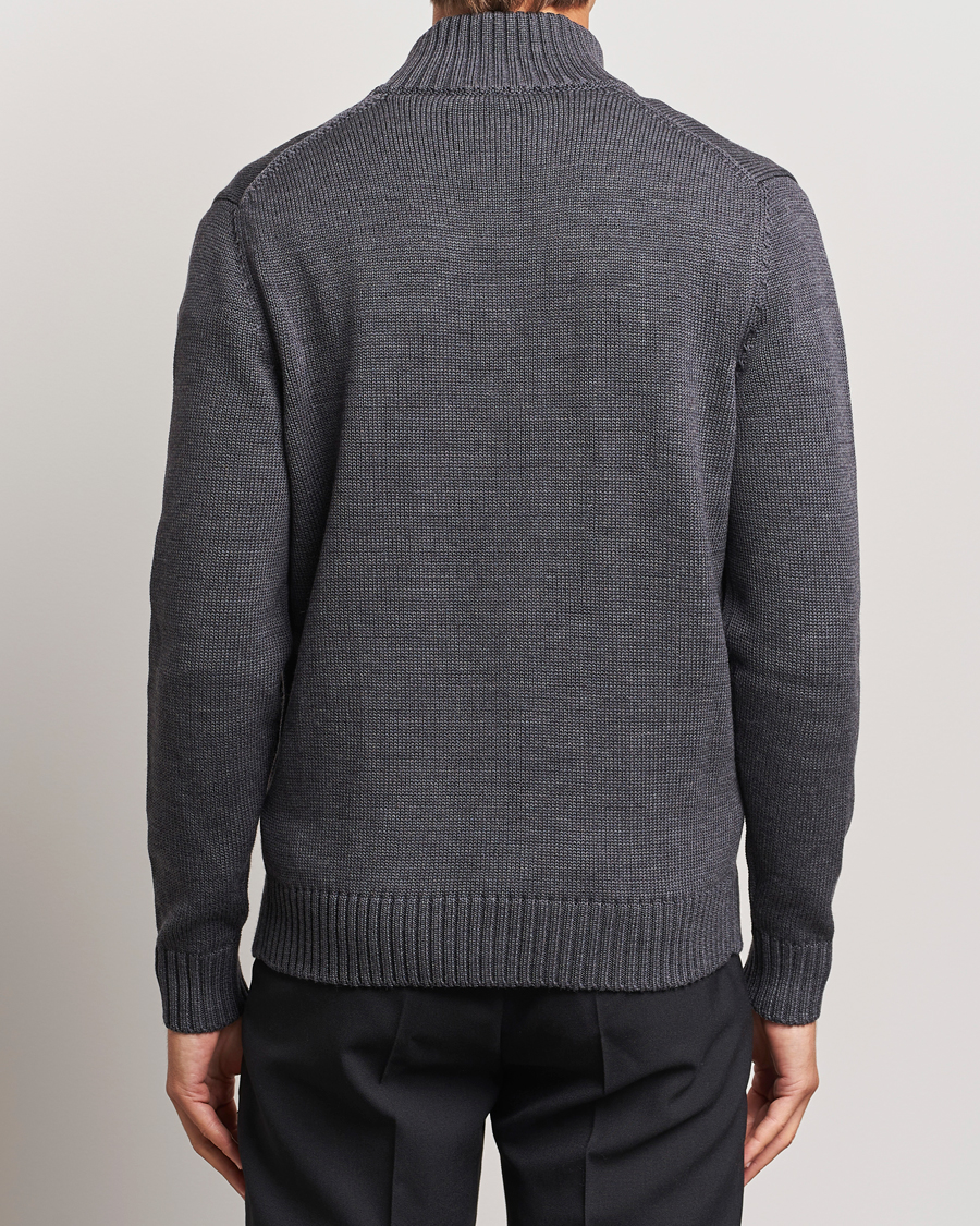Mies | Puserot | Zanone | Virgin Merino Wool Chioto Cardigan Grey Melange