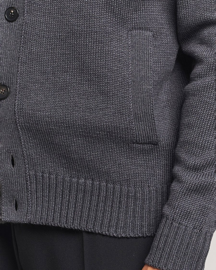 Mies | Puserot | Zanone | Virgin Merino Wool Chioto Cardigan Grey Melange