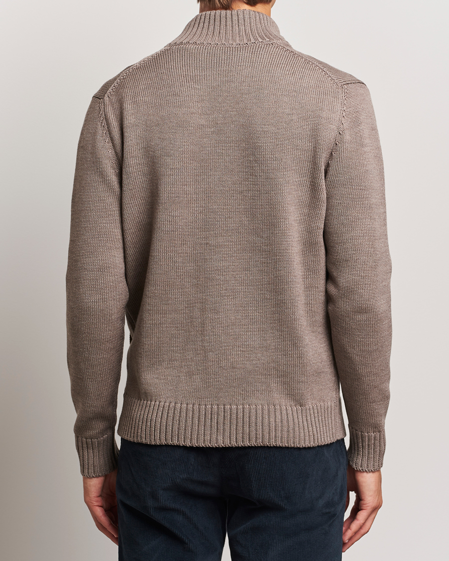 Mies | Puserot | Zanone | Virgin Merino Wool Chioto Cardigan Taupe