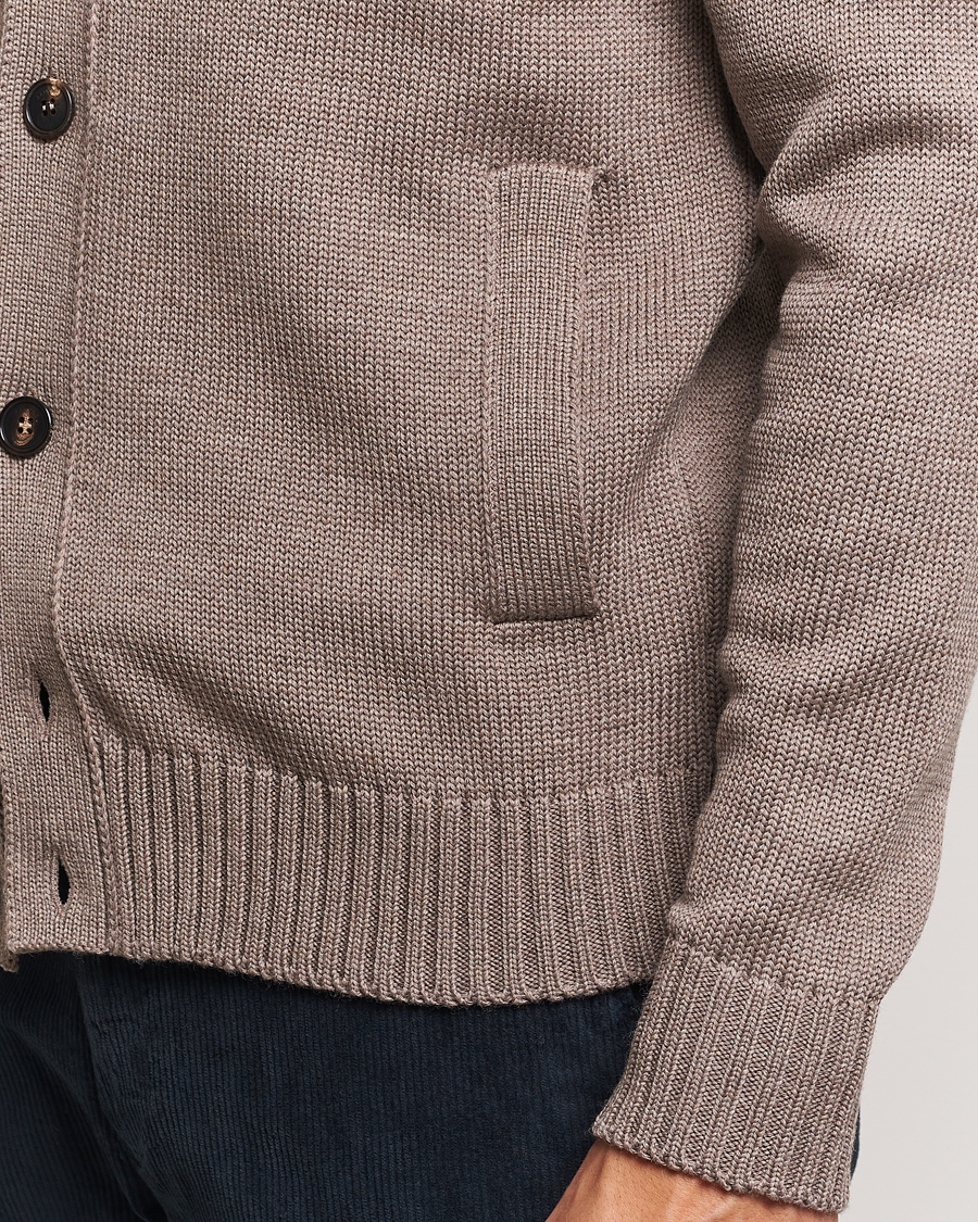 Mies | Puserot | Zanone | Virgin Merino Wool Chioto Cardigan Taupe