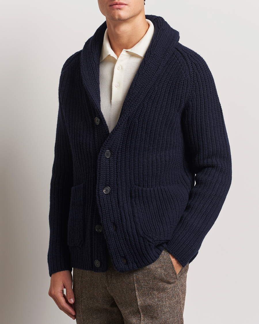 Mies | Puserot | Zanone | Shawl Collar Cardigan Navy