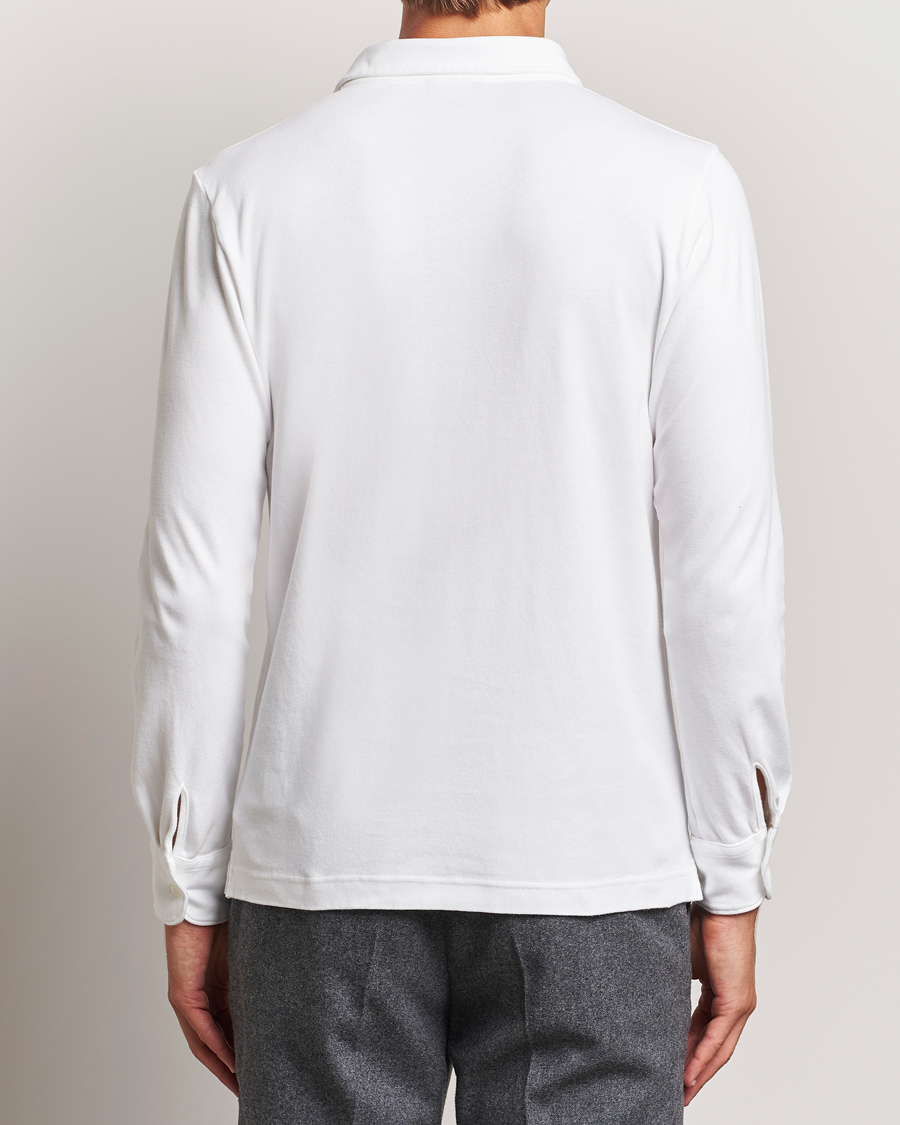 Mies | Puserot | Zanone | Heavy Jersey Long Sleeve Polo White