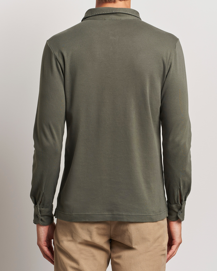 Mies | Puserot | Zanone | Heavy Jersey Long Sleeve Polo Olive