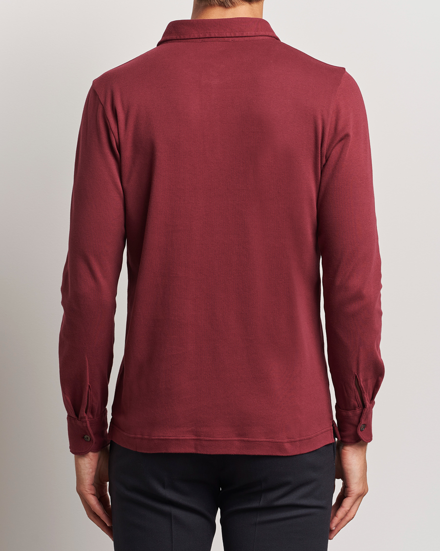 Mies | Puserot | Zanone | Heavy Jersey Long Sleeve Polo Bordeaux