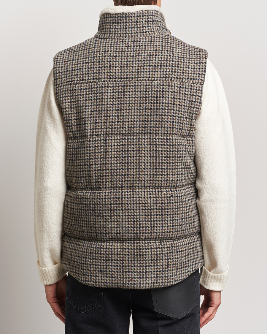 Mies | Takit | Valstar | Shearling Collar Down Vest Grey Houndstooth