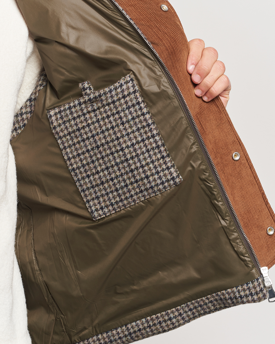 Mies | Takit | Valstar | Shearling Collar Down Vest Grey Houndstooth