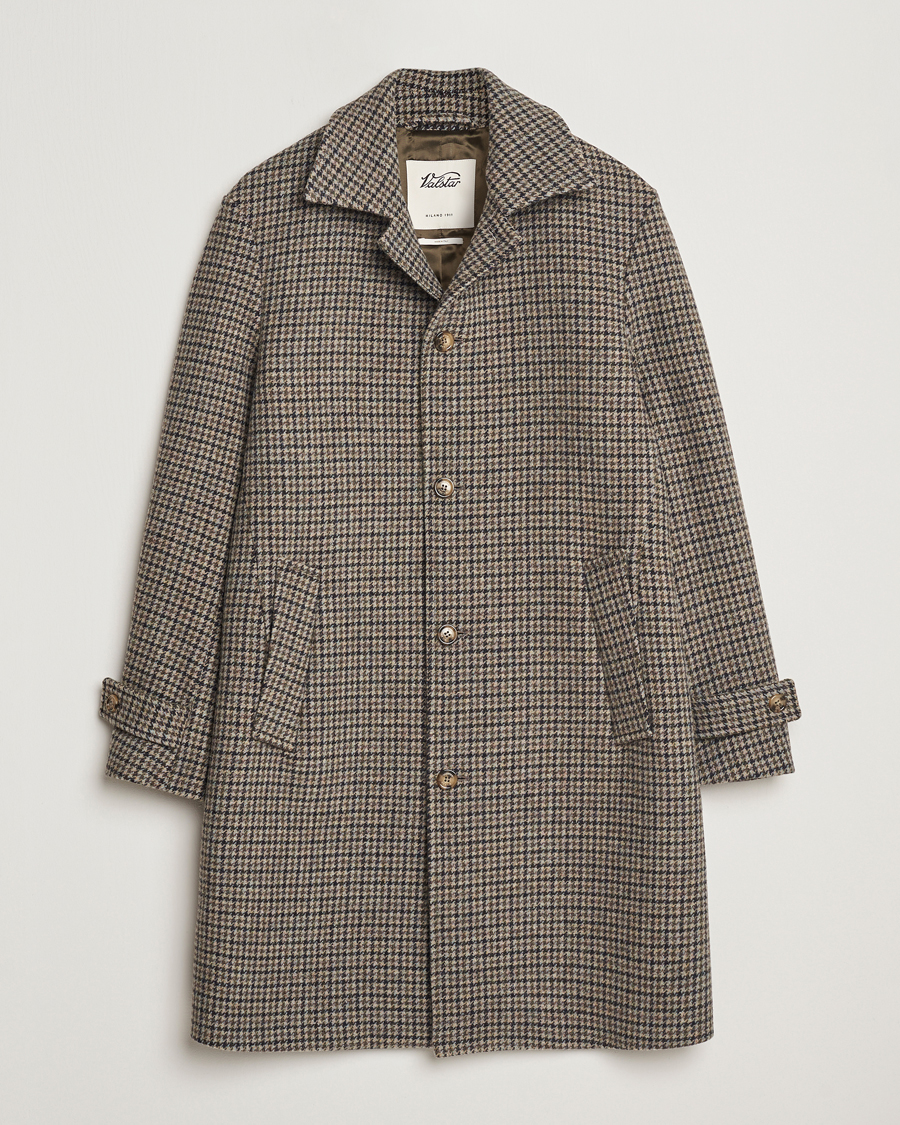 Mies | Takit | Valstar | Marcello Wool Overcoat Grey Houndstooth
