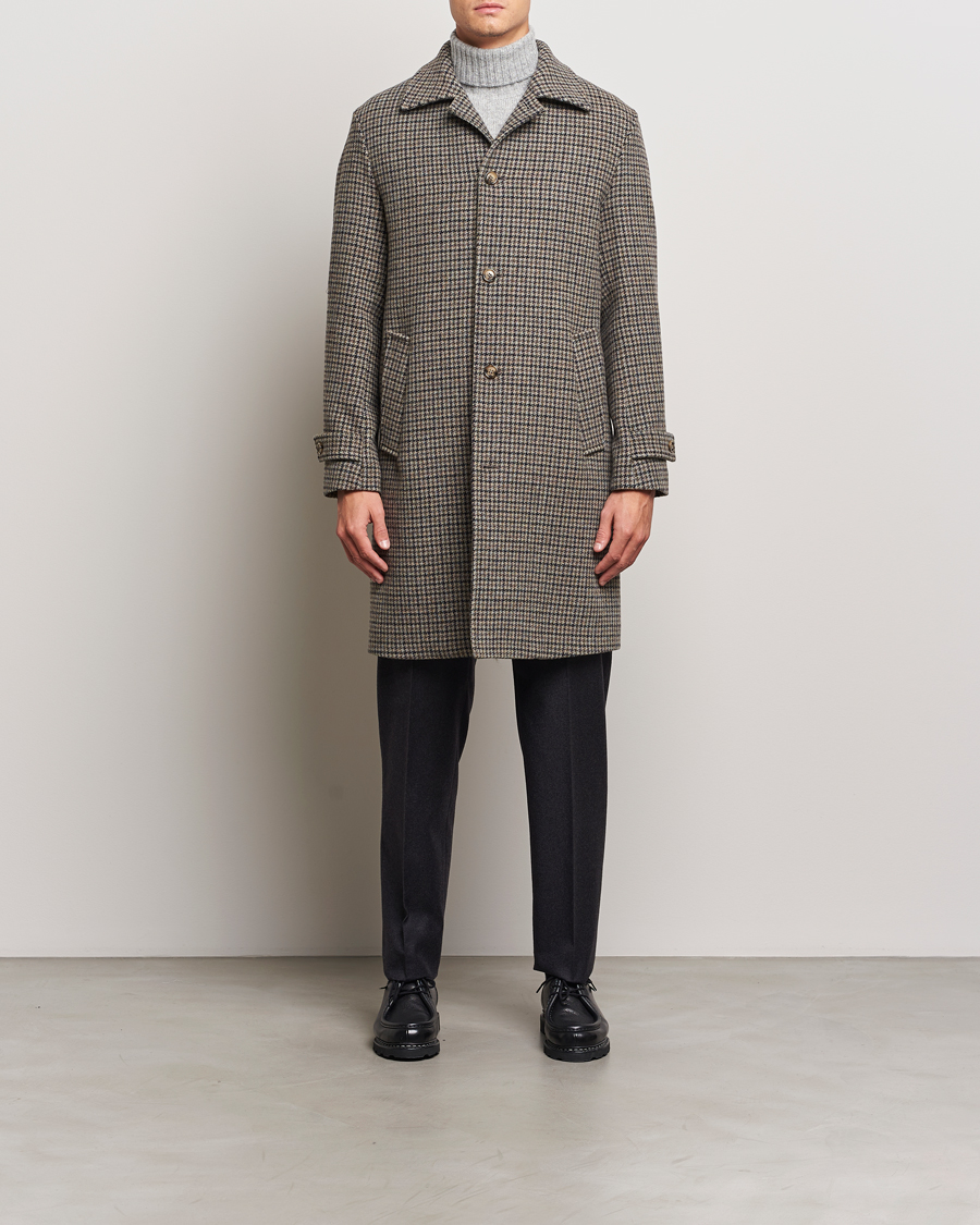 Mies | Takit | Valstar | Marcello Wool Overcoat Grey Houndstooth