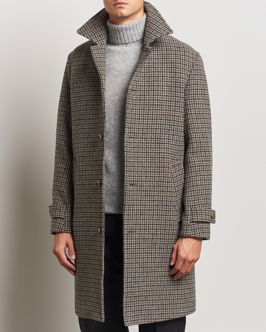 Mies | Takit | Valstar | Marcello Wool Overcoat Grey Houndstooth