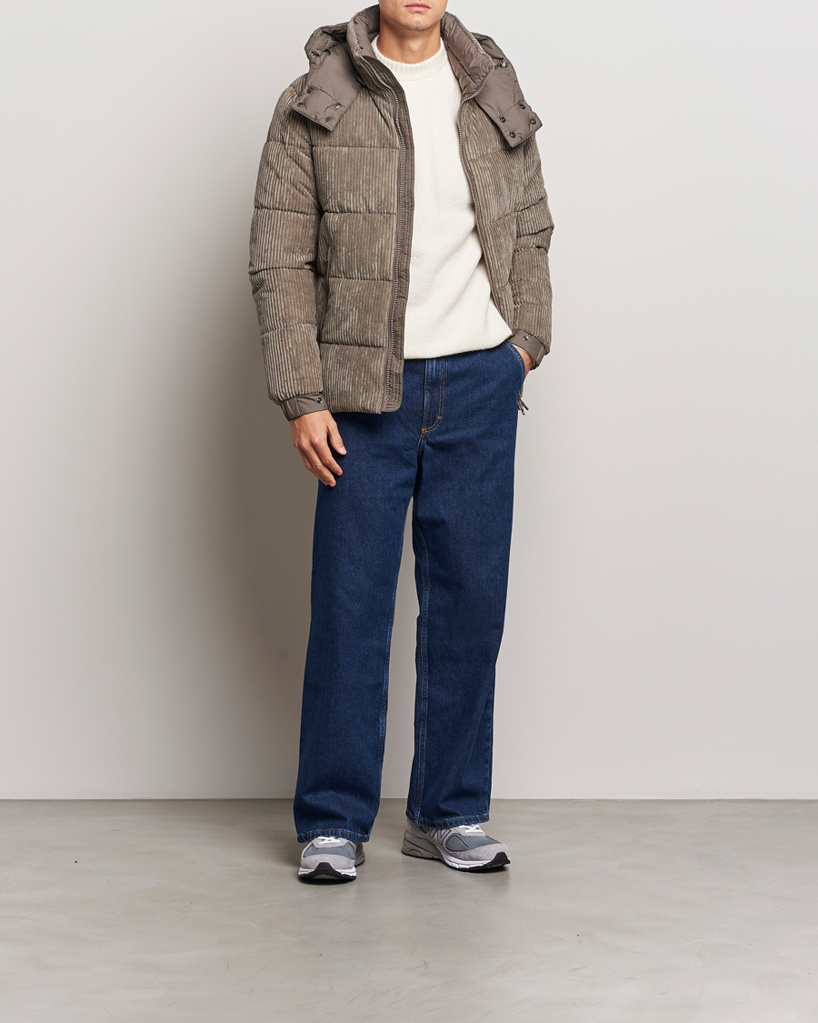 Mies | Takit | Save The Duck | Albus Cord Padded Puffer Jacket Mud Grey