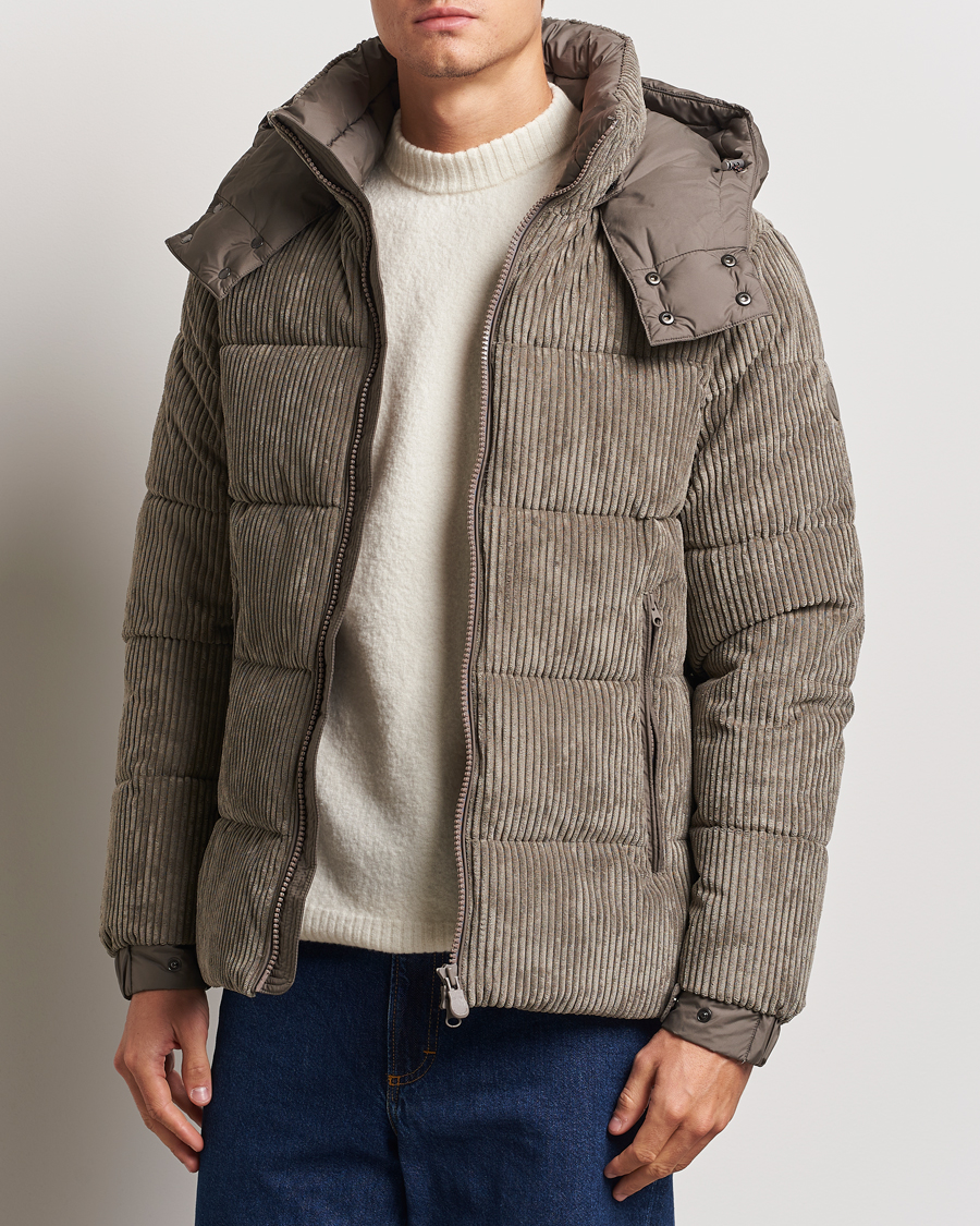 Mies | Takit | Save The Duck | Albus Cord Padded Puffer Jacket Mud Grey