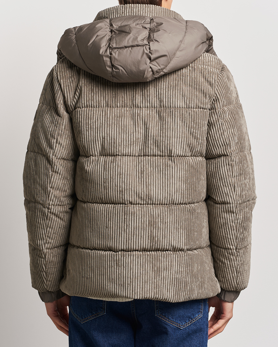 Mies | Takit | Save The Duck | Albus Cord Padded Puffer Jacket Mud Grey