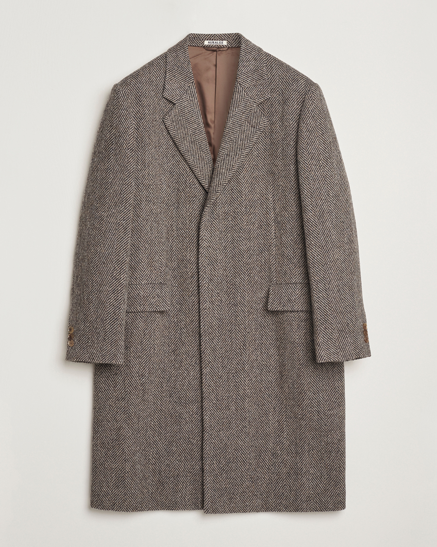 Mies | Takit | Auralee | Wool Tweed Chesterfield Coat Khaki