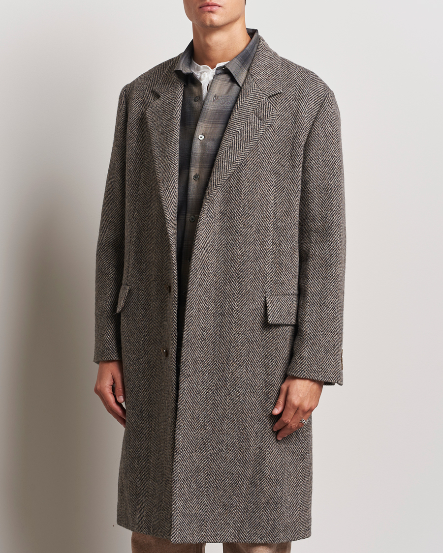 Mies | Takit | Auralee | Wool Tweed Chesterfield Coat Khaki