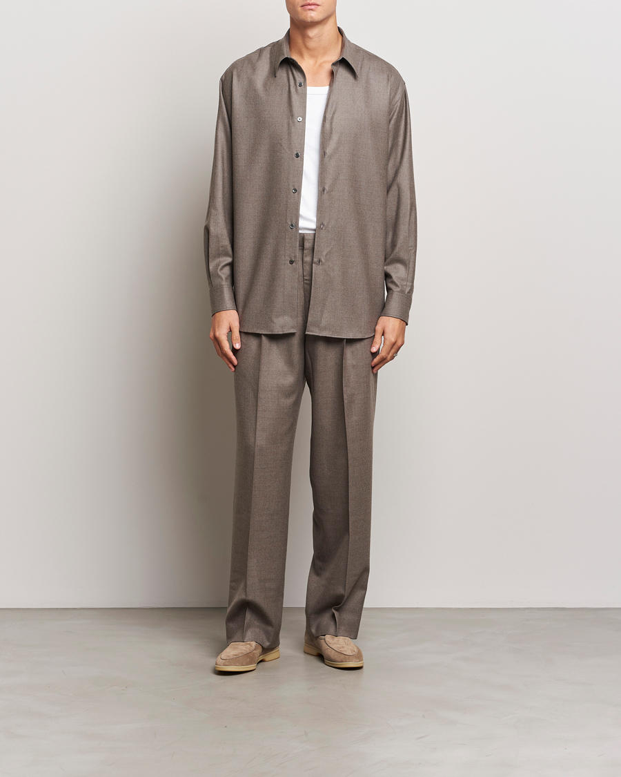Mies | Housut | Auralee | Superlight Wool Slacks Top Brown