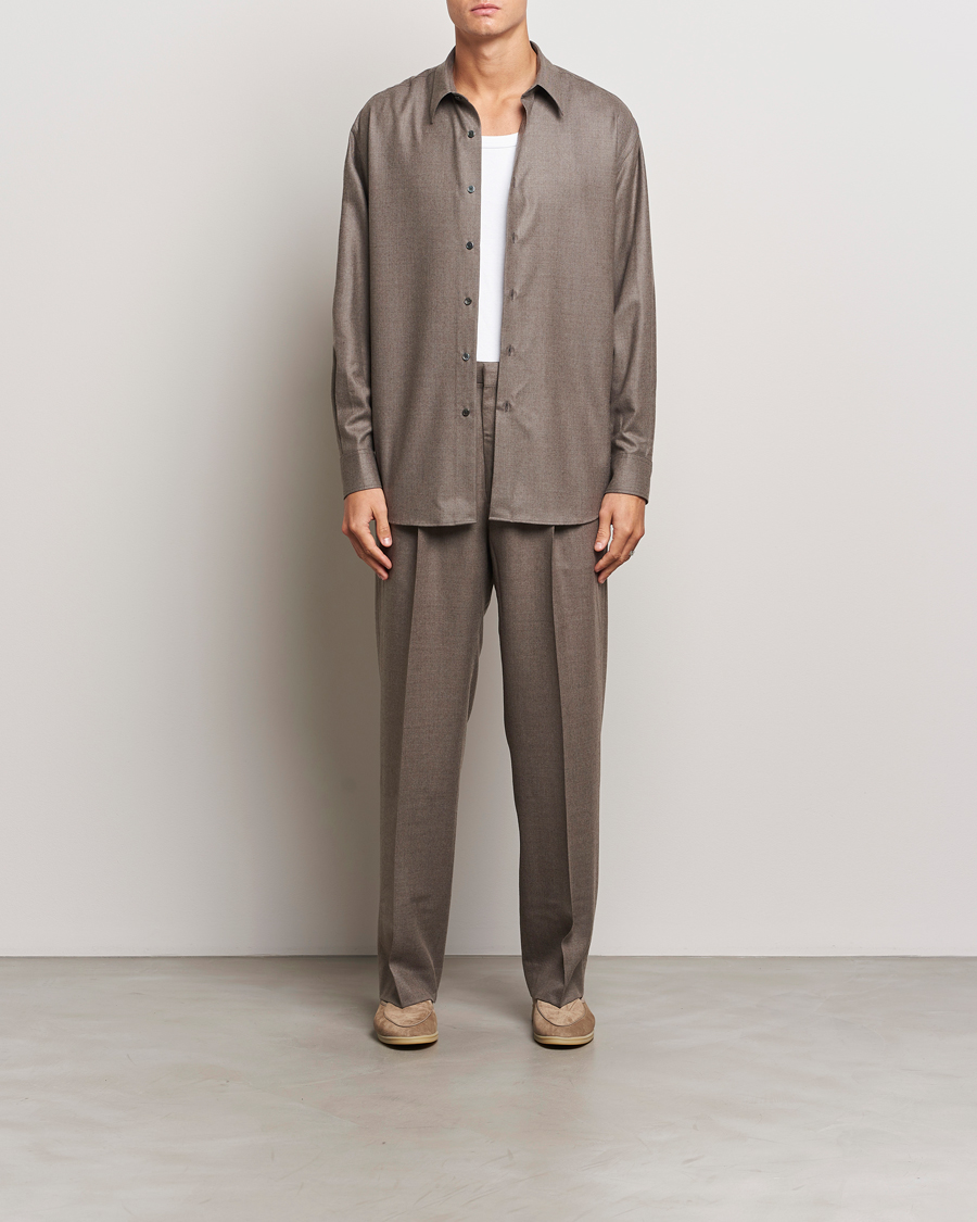 Mies | Kauluspaidat | Auralee | Superlight Wool Shirt Top Brown