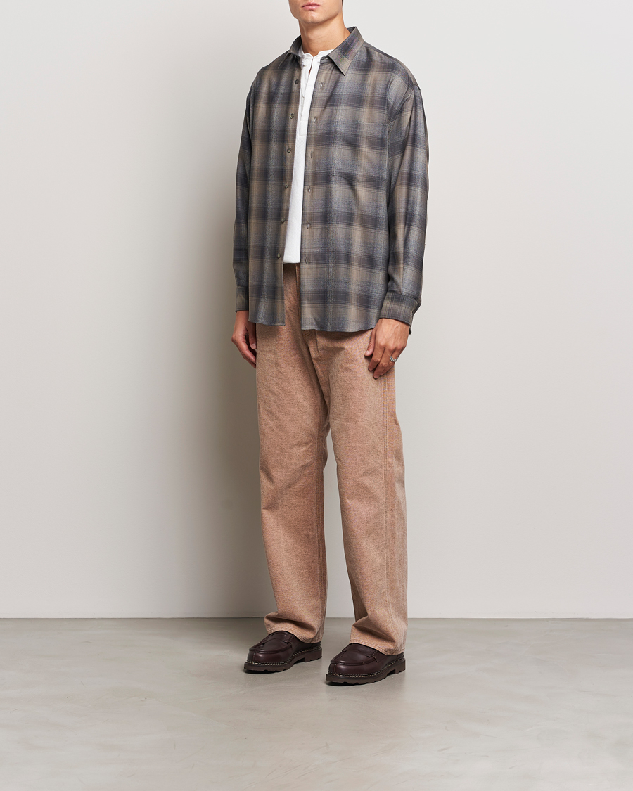 Mies | Kauluspaidat | Auralee | Superlight Wool Shirt Charcoal Check