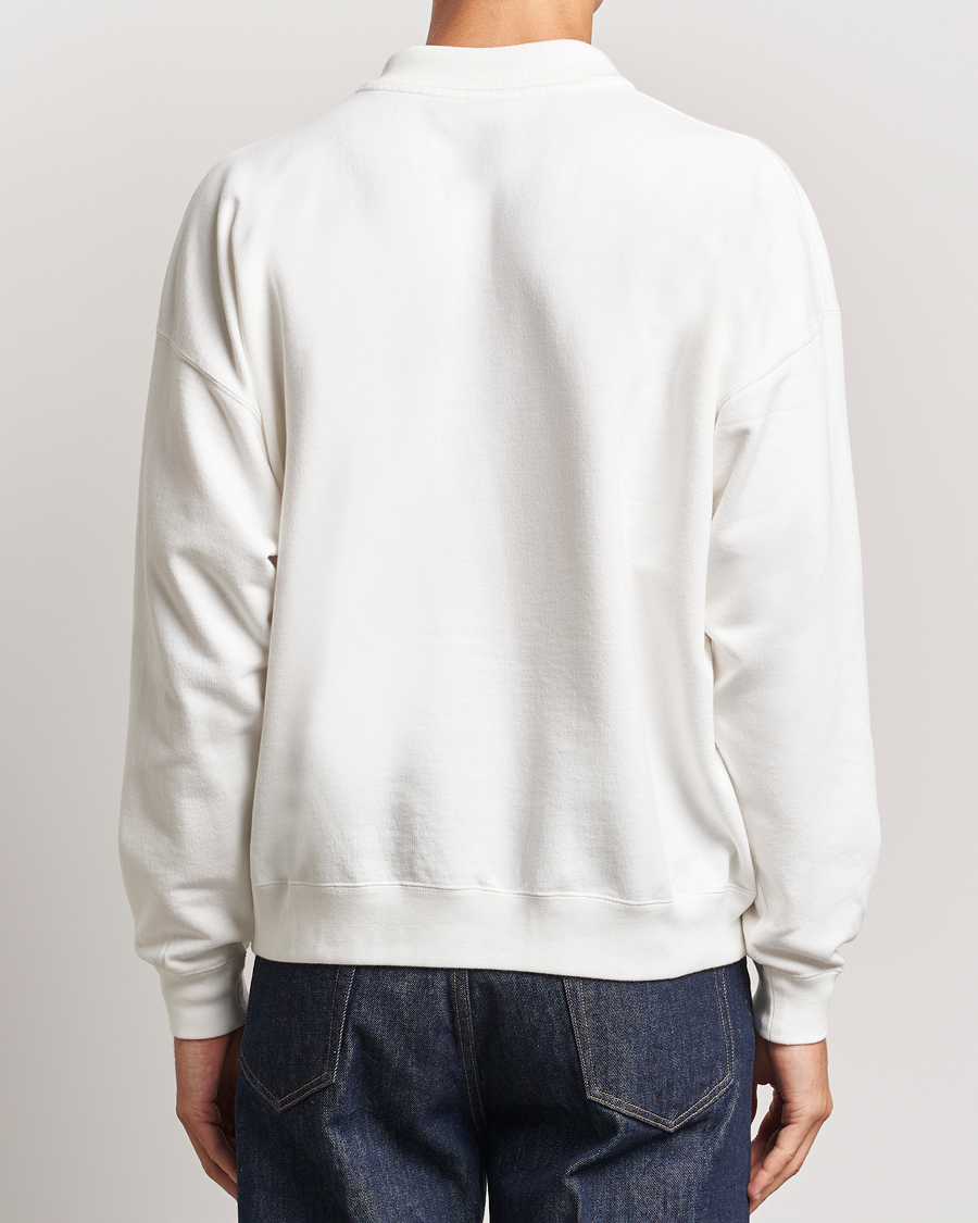 Mies | Puserot | Auralee | Pima Cotton Long Sleeve Polo White