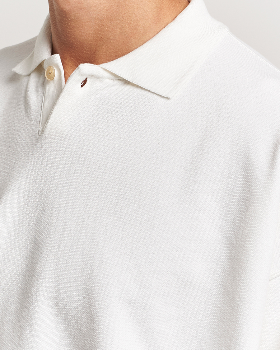 Mies | Puserot | Auralee | Pima Cotton Long Sleeve Polo White