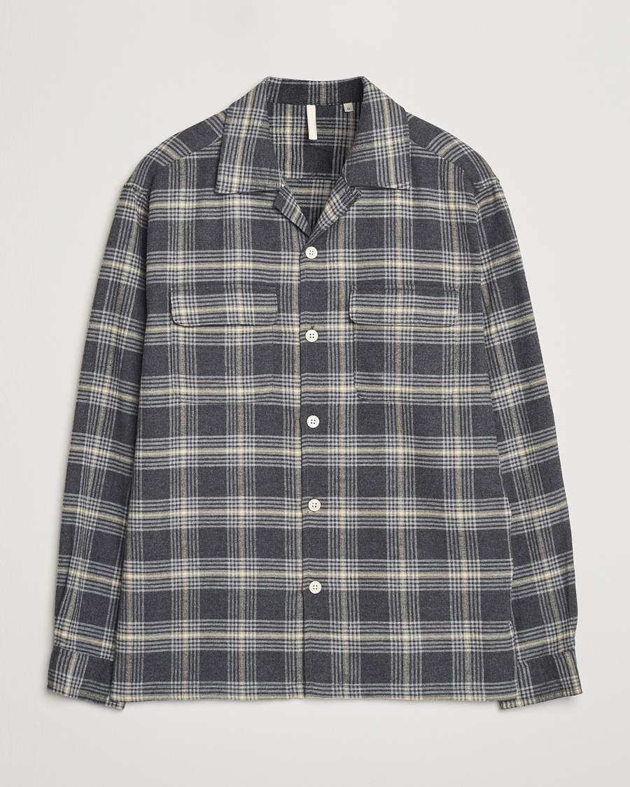 Mies | Kauluspaidat | Sunflower | Flannel Pocket Shirt Grey Check