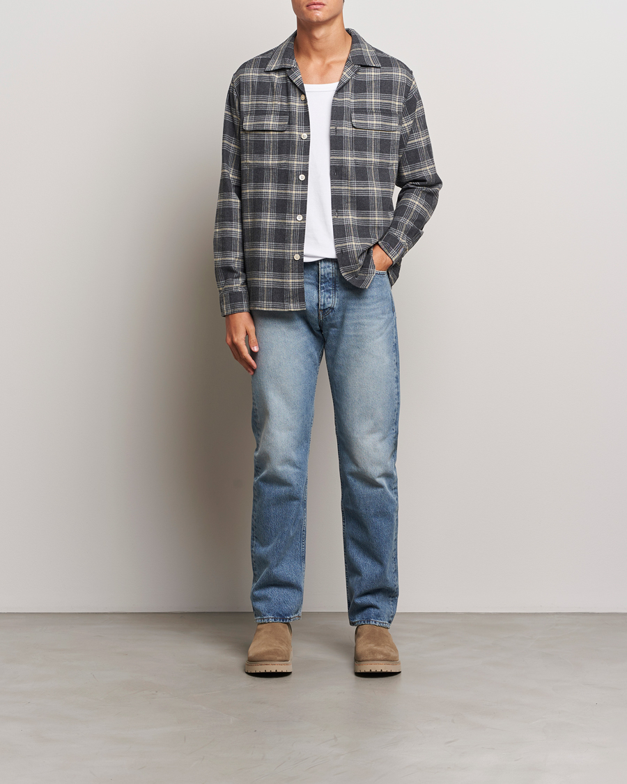 Mies | Kauluspaidat | Sunflower | Flannel Pocket Shirt Grey Check