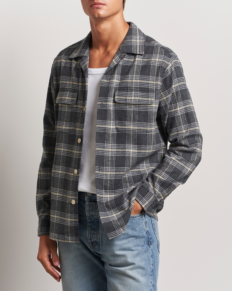 Mies | Kauluspaidat | Sunflower | Flannel Pocket Shirt Grey Check