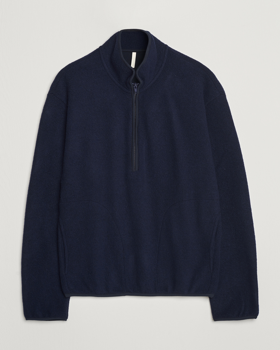 Mies | Puserot | Sunflower | Wool Half Zip Navy