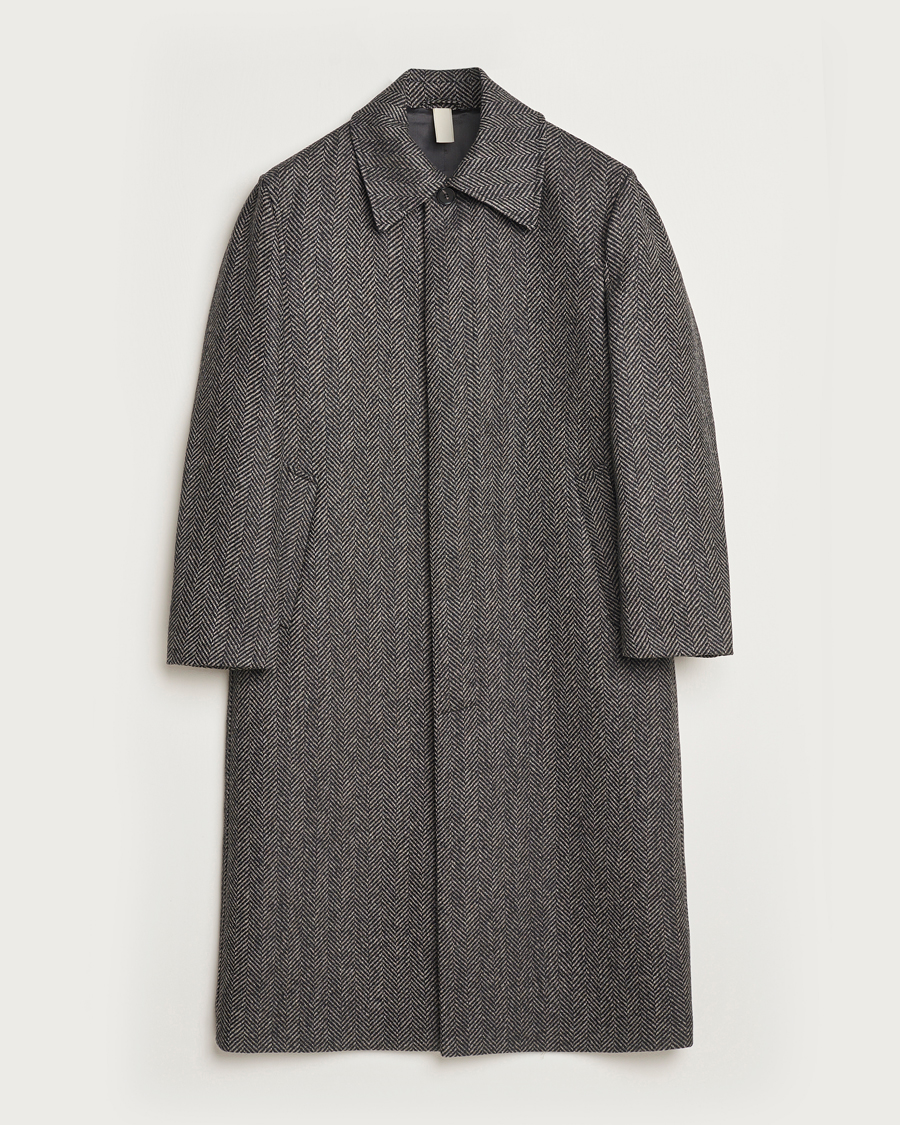 Mies | Takit | Sunflower | Herringbone Wool Coat Antracite