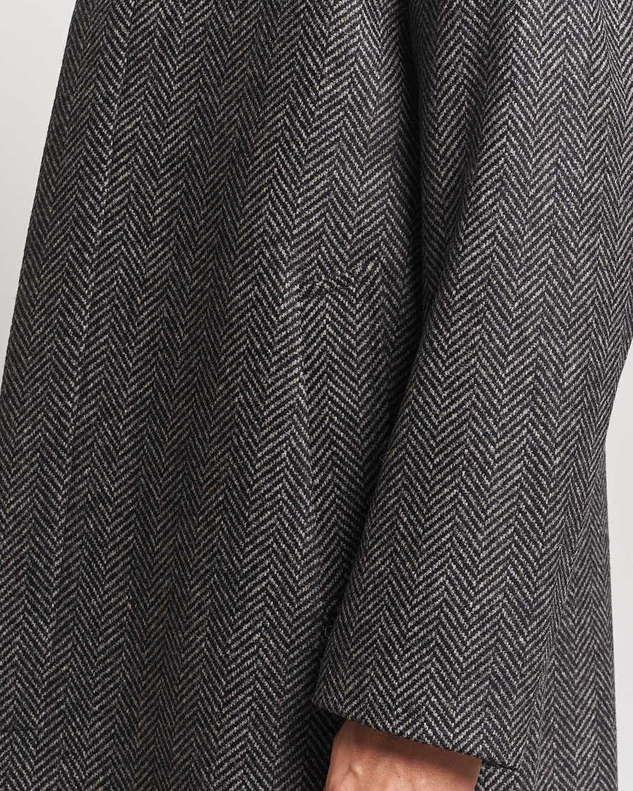 Mies | Takit | Sunflower | Herringbone Wool Coat Antracite