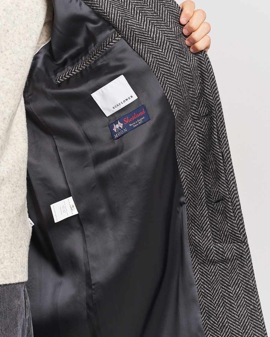 Mies | Takit | Sunflower | Herringbone Wool Coat Antracite