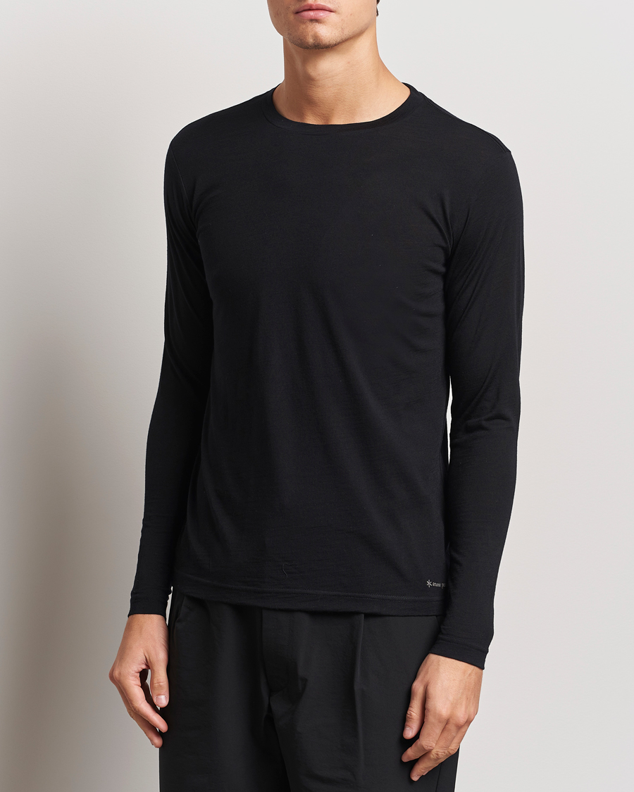 Mies | Puserot | Snow Peak | Merino Wool Long Sleeve T-Shirt Black